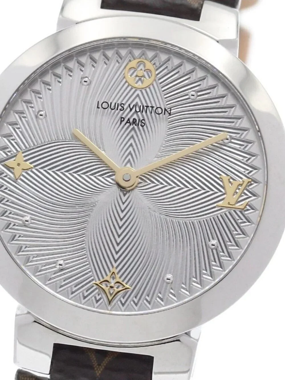 LOUIS VUITTON Tambour slim QA014 Silver Dial Quartz Ladies Watch_972938